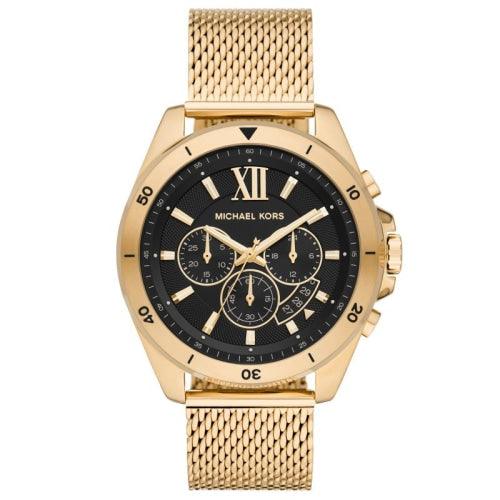 Michael Kors MK8867 Men’s Brecken Gold/Black Mesh Chronograph Watch - Watches