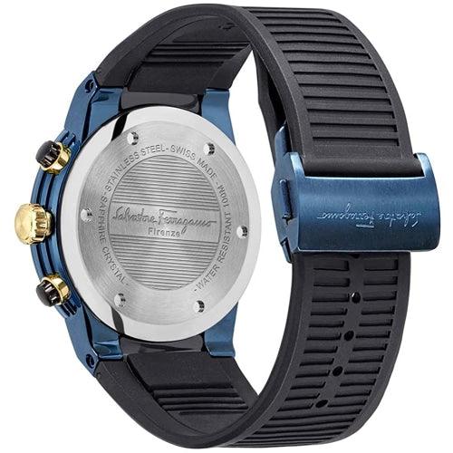 Salvatore Ferragamo F-80 Chrono Men’s Black Rubber Swiss Watch SFDL00218 - Watches