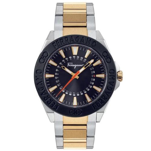 Salvatore Ferragamo Men’s Two-Tone / Black Dial Watch SFMQ00622 - Watches