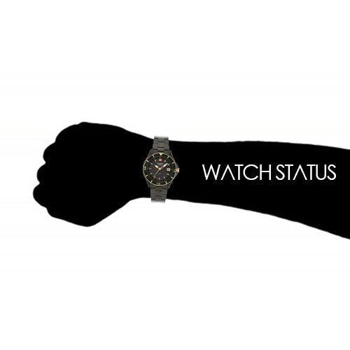Swiss Alpine Military 7740.1184 Men’s Diver Black/Gold Stainless Swiss Watch - WATCHES
