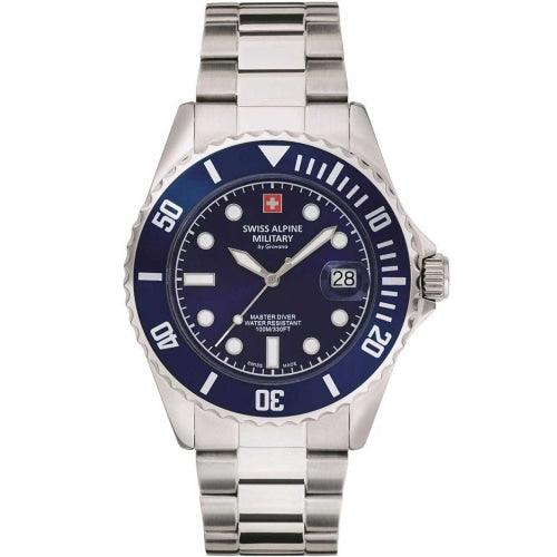 Swiss Alpine Military Diver Men’s Blue Dial Watch 7053.1135 - Watches