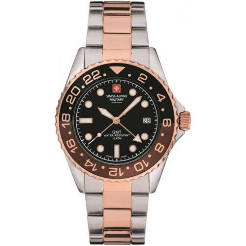 Swiss Alpine Military GMT Diver Men’s Two-Tone Watch 7052.1154 - Watches