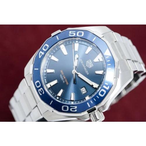TAG Heuer Aquaracer Men’s Silver / Blue Divers Watch WAY101C.BA0746 - Watches