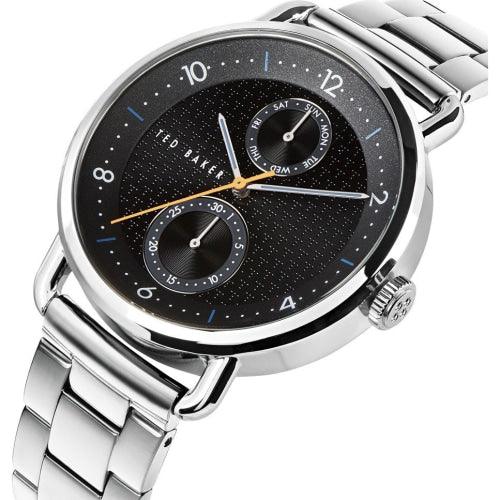 Ted Baker Brixam Men’s Silver / Black Dial Day Date Watch BKPBXF009UO