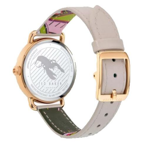 Ted Baker Hannahh Ladies Gold / Grey Leather Watch BKPHHF905UO
