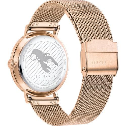 Ted Baker Phylipa Ladies Rose Gold Floral Mesh Watch BKPPFF901UO