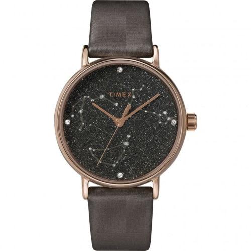 Timex Celestial Opulence Ladies Grey Leather Watch TW2T87700 - Watches