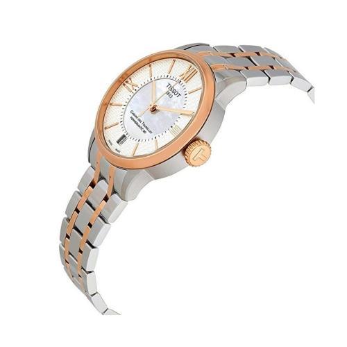 Tissot Chemin Des Tourelles Ladies Silver/Rose Gold Mother-of-Pearl Dial Swiss Watch T0992072211801 - WATCHES