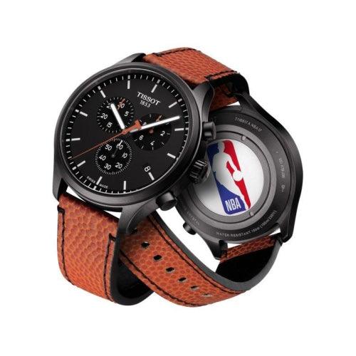 Tissot Chrono XL NBA Collector Edition Men’s Black/Brown Leather Strap Chronograph Watch T1166173605108 - WATCHES