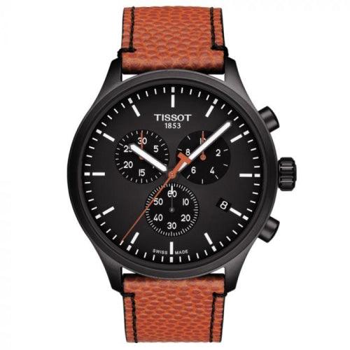 Tissot Chrono XL NBA Collector Edition Men’s Black/Brown Leather Strap Chronograph Watch T1166173605108 - WATCHES