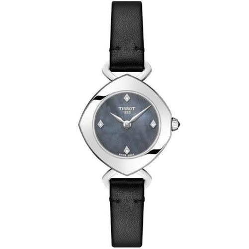 Tissot Femini-T Ladies Black/Silver Mother-of-Pearl Diamond Swiss Watch T1131091612600