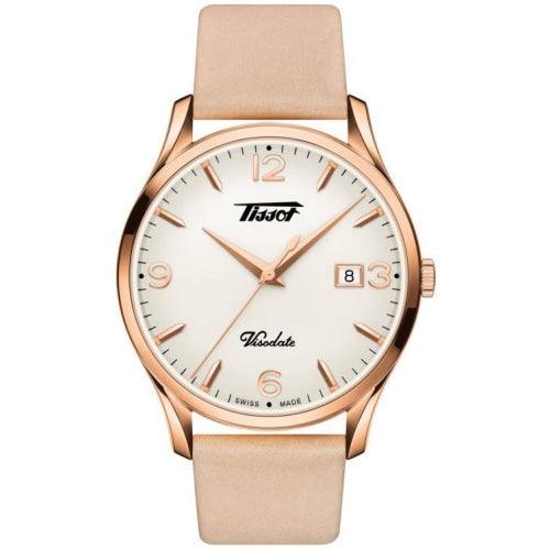 Tissot Heritage Visodate Unisex Brown/Rose Gold White Dial Swiss Watch T1184103627701 - WATCHES