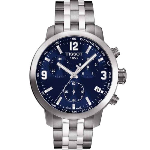 Tissot PRC200 Men’s Silver / Blue Dial Chronograph Watch T055.417.11.047.00 - Watches