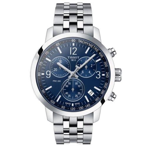 Tissot PRC200 Men’s Silver / Blue Dial Chronograph Watch T114.417.11.047.00 - Watches