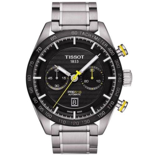 Tissot PRS 516 Men’s Silver/Black Chronograph Automatic 60hr Swiss Watch T1004271105100 - WATCHES