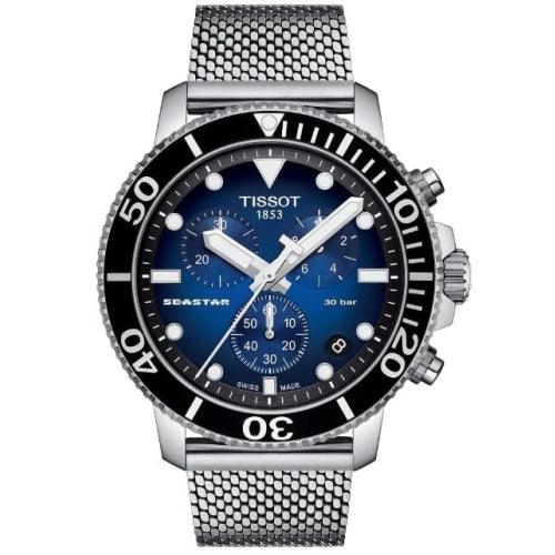 Tissot Seastar 1000 Men’s Blue Gradient Chronograph Mesh Watch T120.417.11.041.02 - Watches