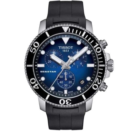 Tissot Seastar 1000 Men’s Blue Gradient Chronograph Rubber Watch T120.417.17.041.00 - Watches