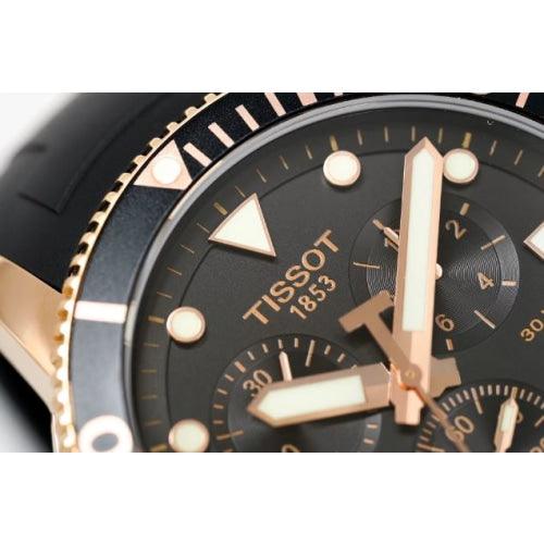 Tissot Seastar 1000 Men’s Rose Gold / Black Chronograph Rubber Watch T120.417.37.051.00 - Watches
