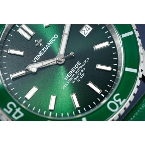 Venezianico Automatic Watch Nereide Green Leather 3321501 - Watches & Crystals