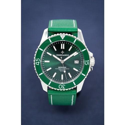Venezianico Automatic Watch Nereide Green Leather 3321501 - Watches & Crystals