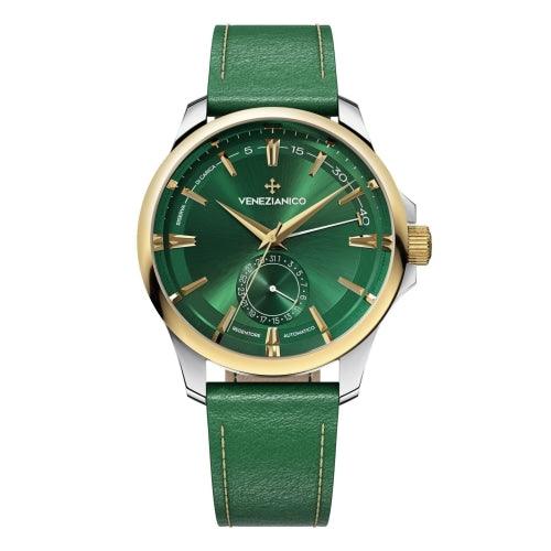 Venezianico Automatic Watch Redentore Riserva di Carica Green Leather 1321501 - Watches & Crystals