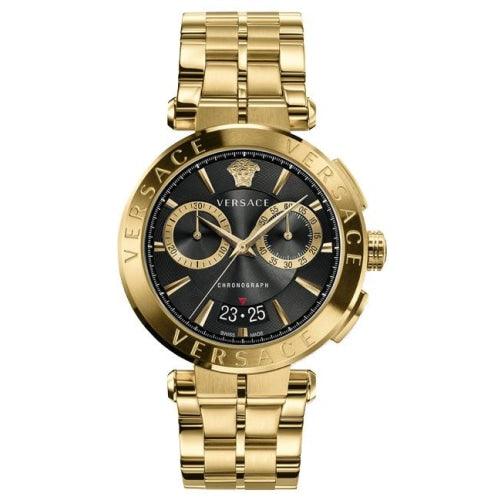 Versace VE1D01721 Men’s Aion Gold/Black Chronograph 45mm Swiss Watch - Watches