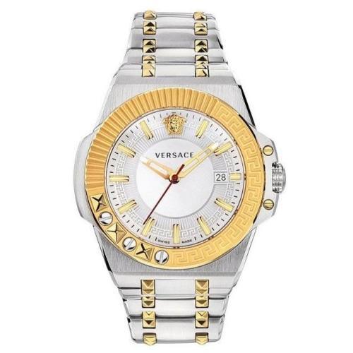 Versace VEDY005/19 Mens Chain Reaction Silver & Gold Swiss Watch