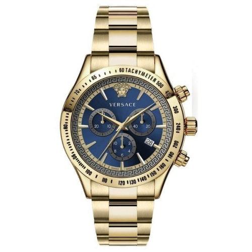Versace VEV700619 Men’s Chrono Gold/Blue Chronograph Swiss Watch - Watches