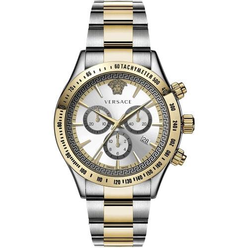 Versace VEV700519 Men’s Classic Silver/Gold Stainless Chronograph Swiss Watch - Watches