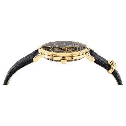 Versace Ladies V-Essential Black Leather Watch VEK400421 - Watches