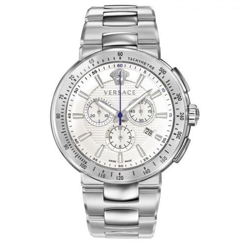 Versace VFG09/0013 Mens Mystique Sport Silver & White Chronograph Swiss Watch