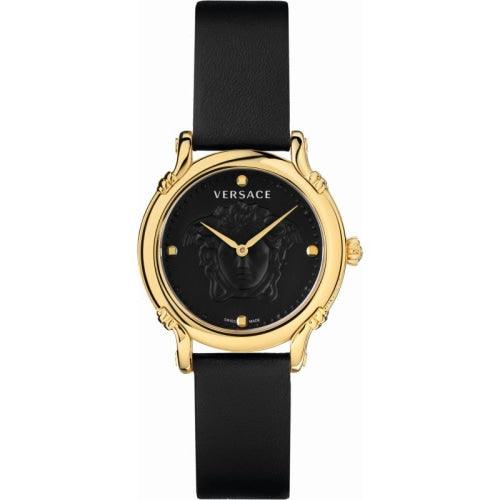 Versace Safety Pin Ladies Black Leather 40mm Watch VEPN00320 - Watches