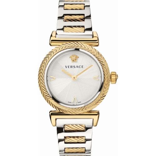 Versace V-Motif Ladies Two-Tone 35mm Watch VERE02120 - Watches