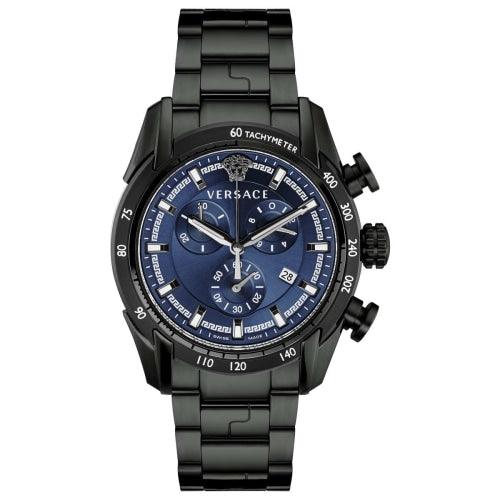 Versace V-Ray Men’s Black / Blue Dial Chronograph Watch VE2I00521 - Watches