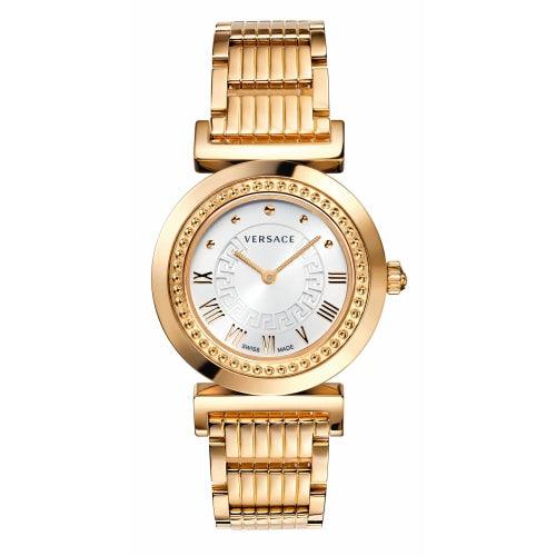 Versace Vanity Ladies Gold/Silver Stainless Swiss Watch P5Q80D001 S080 - Watches