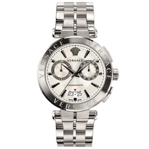 Versace VE1D00319 Men’s Aion Silver Chronograph 45mm Swiss Watch - Watches