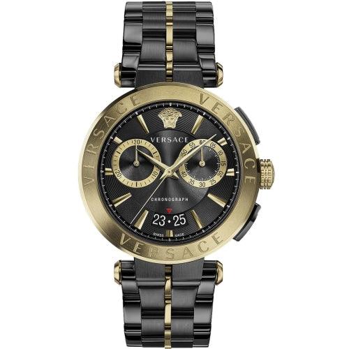 Versace VE1D016/19 Men’s Aion Black/Gold Stainless Chronograph Swiss Watch - WATCHES