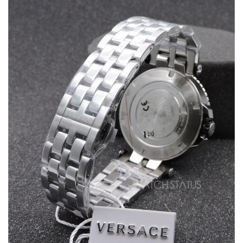 Versace VEAK003/18 Mens V-Race Diver Silver & Black Swiss Watch