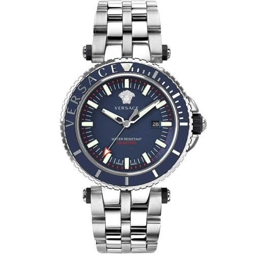 Versace VEAK004/18 Mens V-Race Diver Silver & Blue Swiss Watch