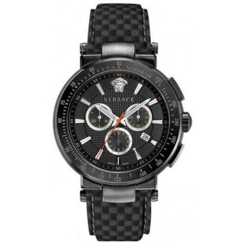 Versace VEFG02020 Mens Mystique Black Leather Chronograph Swiss Watch