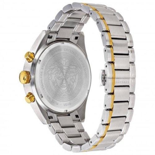 Versace VEHB00619 Men’s V-Chrono Silver/Black Chronograph Stainless Swiss Watch - Watches