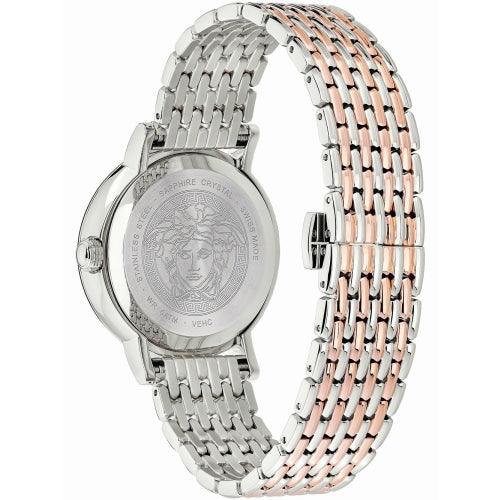 Versace VEHC00519 Ladies Virtus Silver/Rose-gold Stainless Swiss Watch - Watches