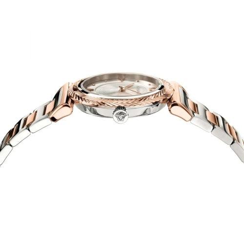 Versace VERE007/18 Ladies V-Motif Rose Gold & Silver Swiss Watch