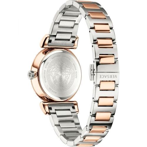 Versace VERE007/18 Ladies V-Motif Rose Gold & Silver Swiss Watch