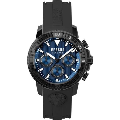 Versus Versace Aberdeen Men’s Blue / Black Leather Rubber VWS300617 - Watches