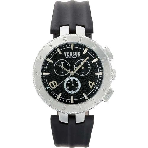 Versus Versace Logo Black Leather 44mm Watch VWS760817 - Watches