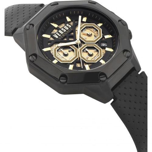 Versus Versace Palestro Men’s Black Leather Chronograph Watch VSP391220 - Watches