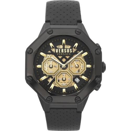 Versus Versace Palestro Men’s Black Leather Chronograph Watch VSP391220 - Watches