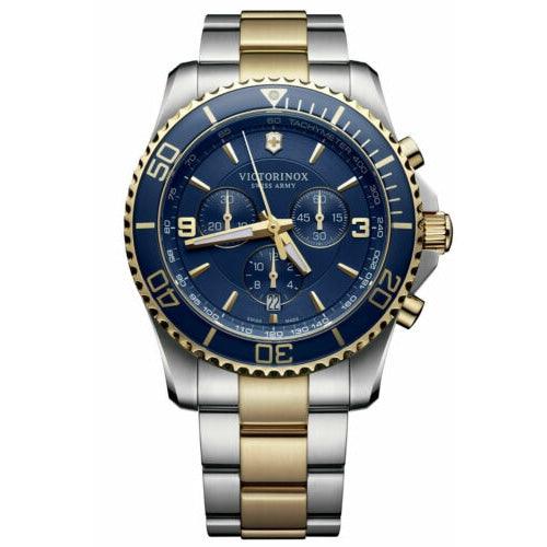 Victorinox Maverick Men’s Two-Tone / Blue Dial Chronograph Swiss Watch 241791 - Watches
