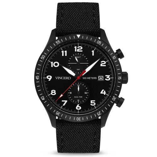Altitude Mens Black Cordura Nylon Luminous Chronograph Watch